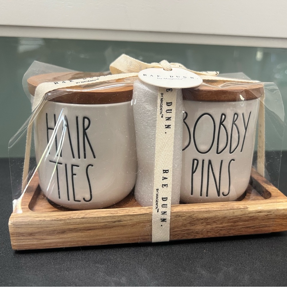 Rae Dunn Hair Ties and Bobby Pins ceramic